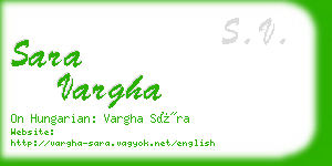 sara vargha business card